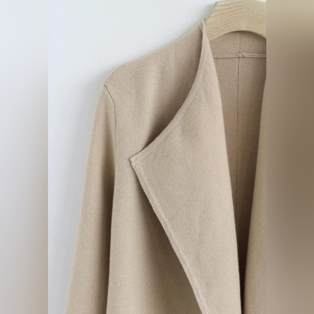 Chicwish Tan Open Front Sweater - Picture 4 of 6